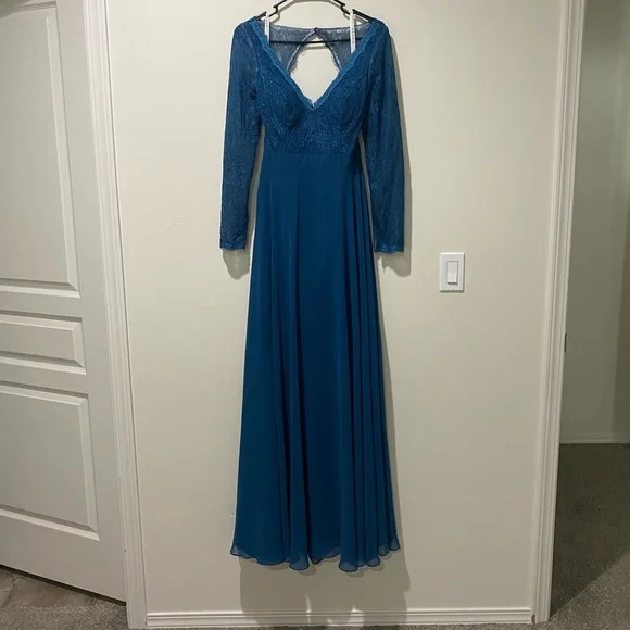 Azazie | Dresses | Azazie Alannah Dress In Ink Blue Teal | Poshmark